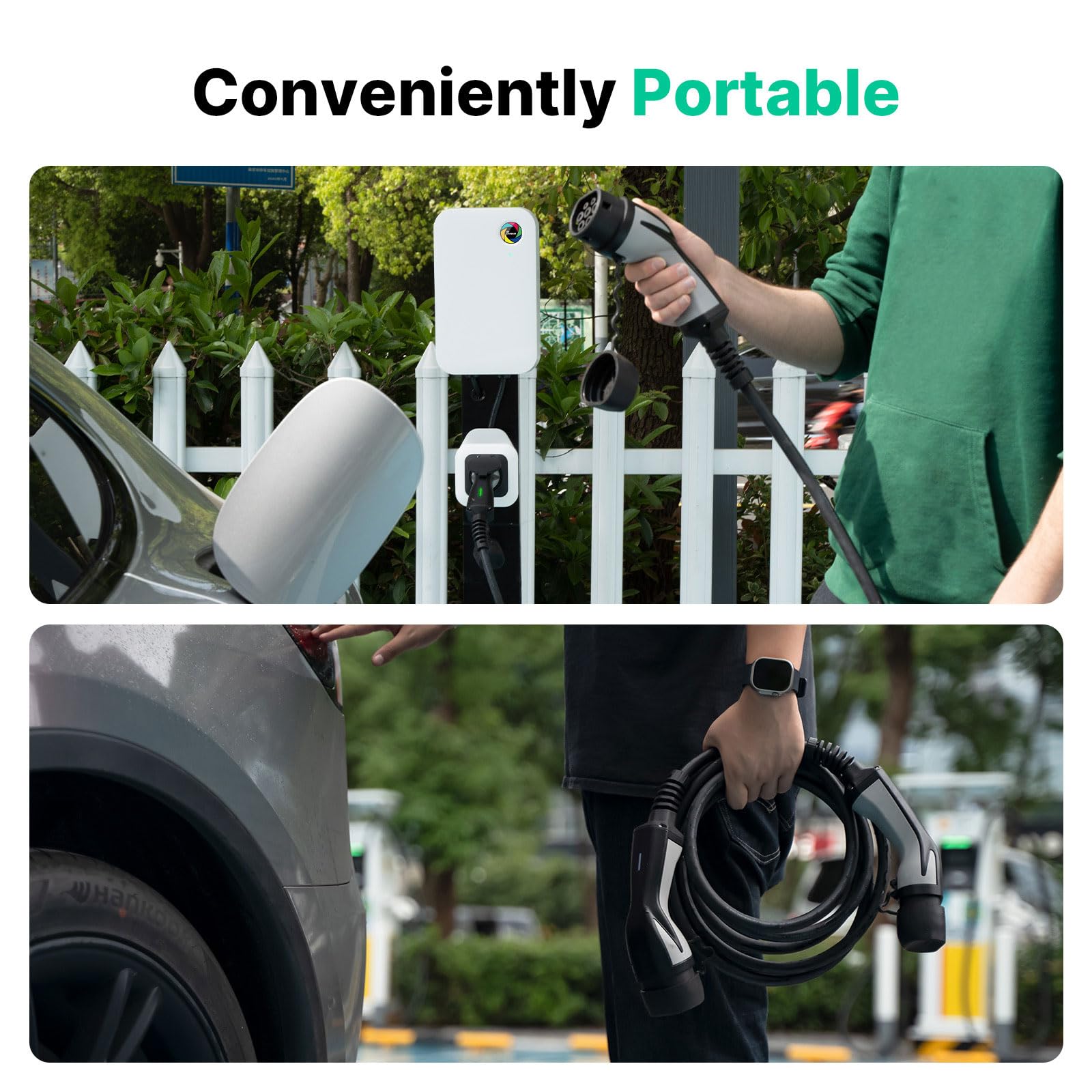 Cavo di Ricarica EV Tipo 2 Trifase 22KW Cavo Ricarica Auto Elettrica 32A 10M Portatile con Borsa, Compatible con Model S/3/X/Y, ID.3, i3, Leaf, EQC, I-Pace, E-Tron