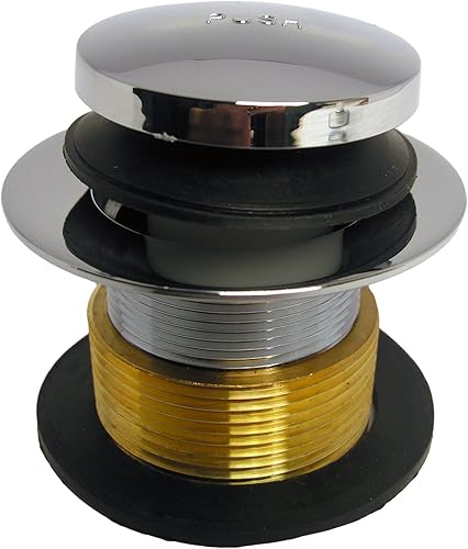 Miniatura 3 de LASCO 03-4809OB Colador de drenaje de bañera de latón con tapón de punta y punta de rosca fina x buje de rosca fina 1-14 pulgadas x 1-12 pulgadas