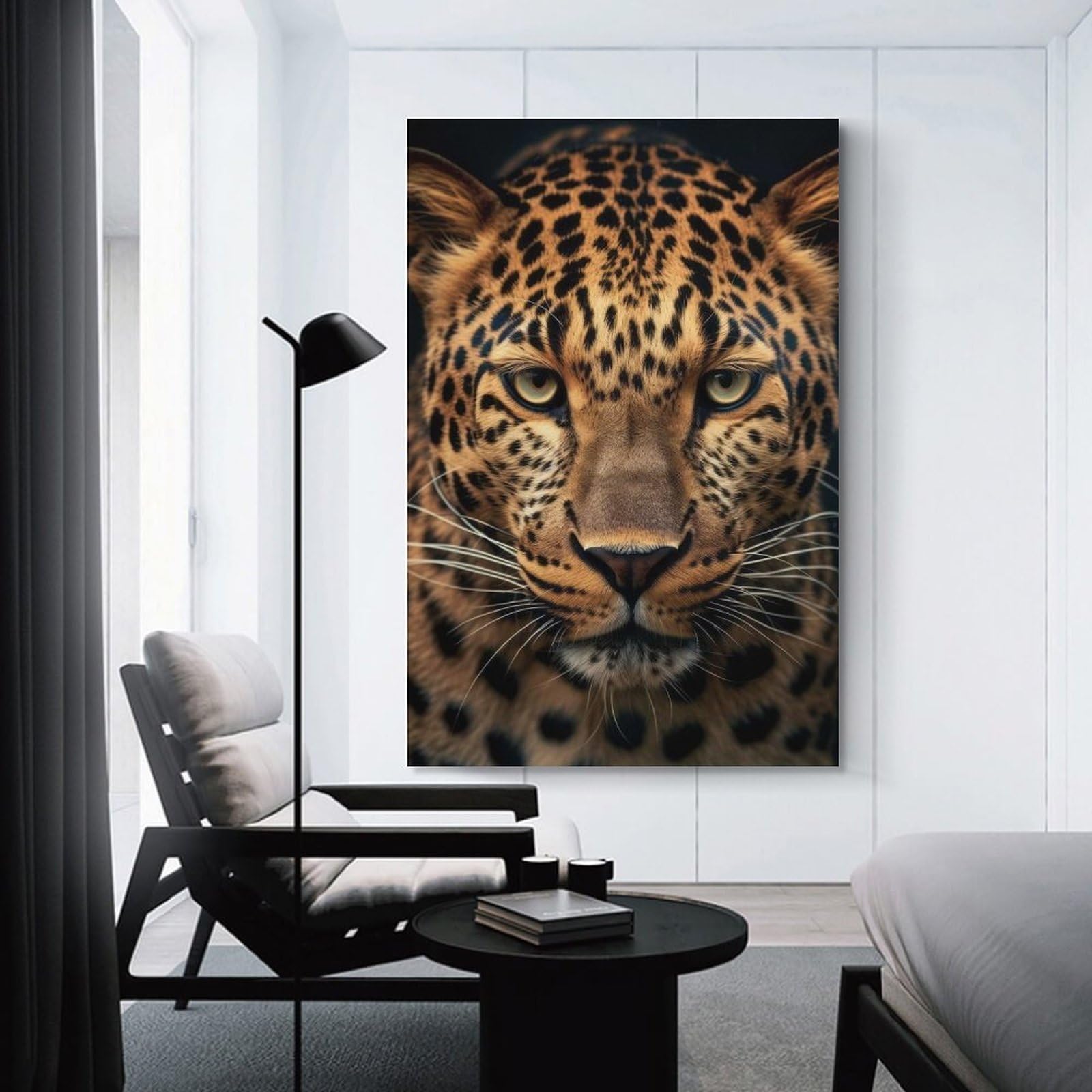 Junmoney Leopard Wildlife Portrait Room Decor Wall Art 16x24inch(40x60cm), for Wall Displays, Bedrooms Or Room Updates, Ideal for Building A Coordinated Art Wall