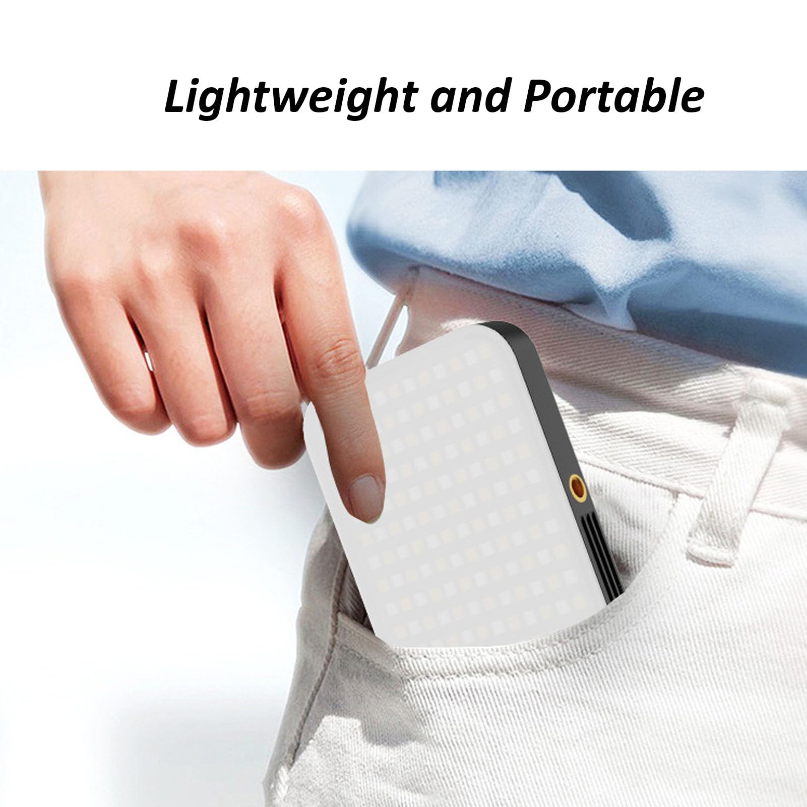 Selfie Light, LED Light Panel Dual Color with 1/4in Screw Interface, Portable Camera Light with Dimmable 2500-9000K for Selfie Live Streaming