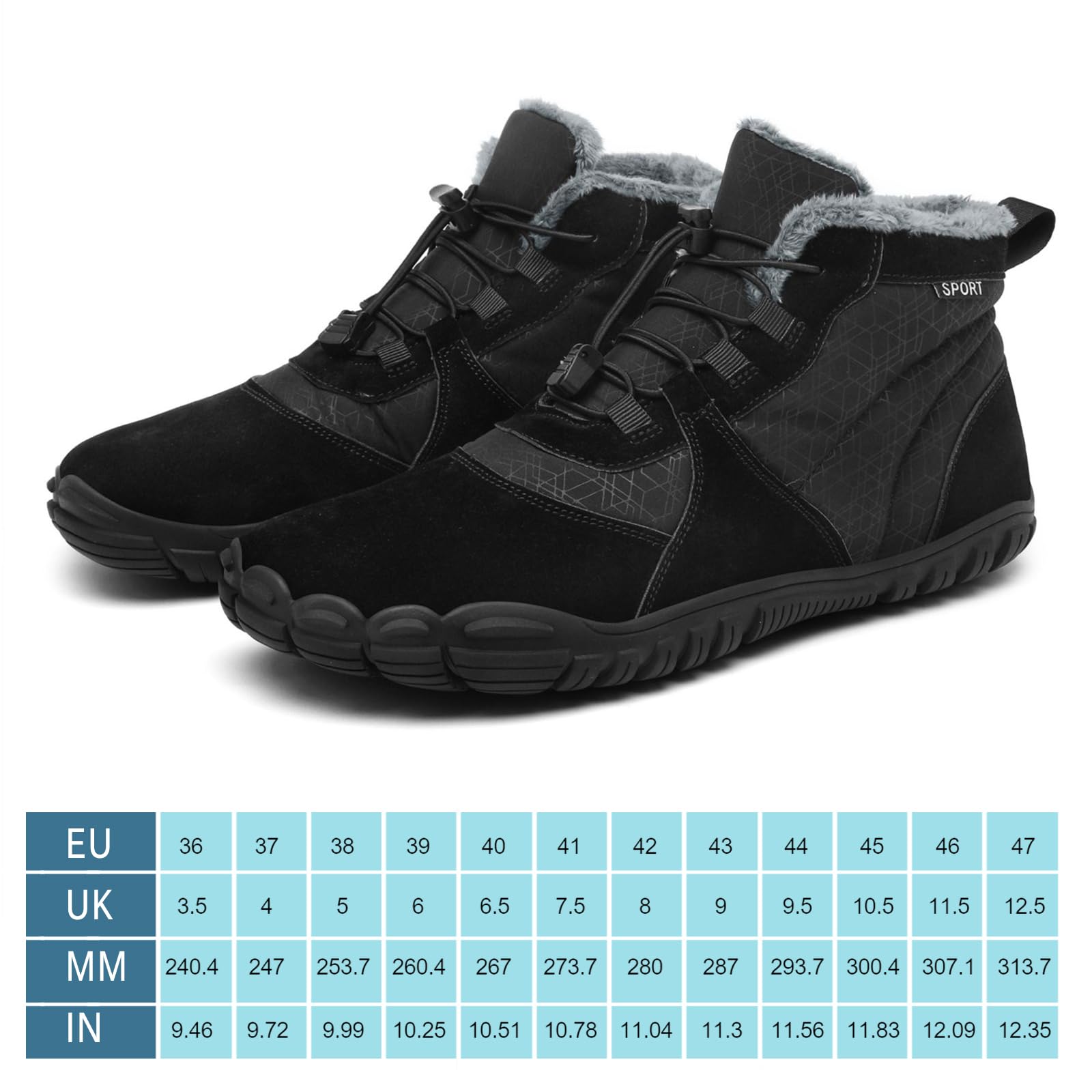 AONETIGER Unisex buty zimowe dla kobiet i mężczyzn, buty zimowe z podszewką, ciepłe, wodoodporne, wygodne buty śniegowe, antypoślizgowe, do chodzenia boso