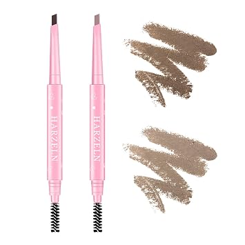 2 Count Eyebrow Pencil, For Daily Brow Makeup, Long-Lasting Waterproof & Sweatproof, Medium Brown & Soft Brown