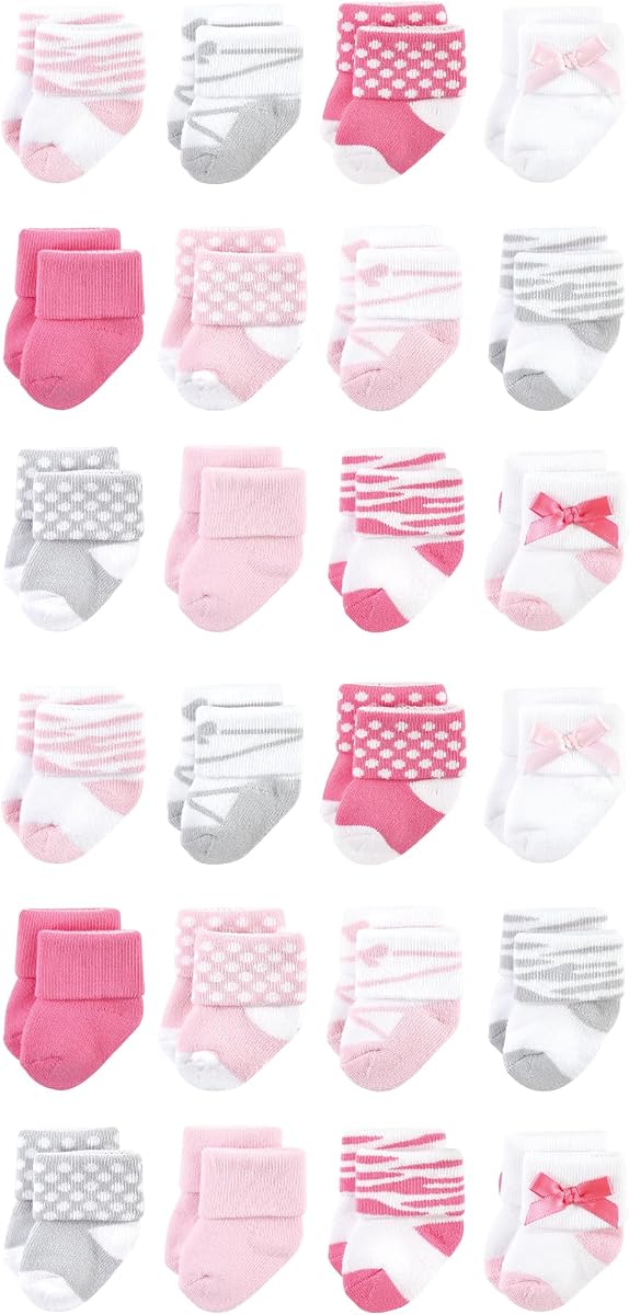 Luvable Friends Unisex Baby Cotton Rich Baby Terry Socks 24-Pack