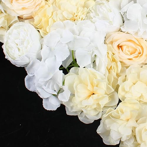 Miniatura 9 de 12 paneles de flores artificiales de 23.62 x 15.75 x 0.78 pulgadas, plantas de seto topiario, pantalla de privacidad adecuada para jardín al aire