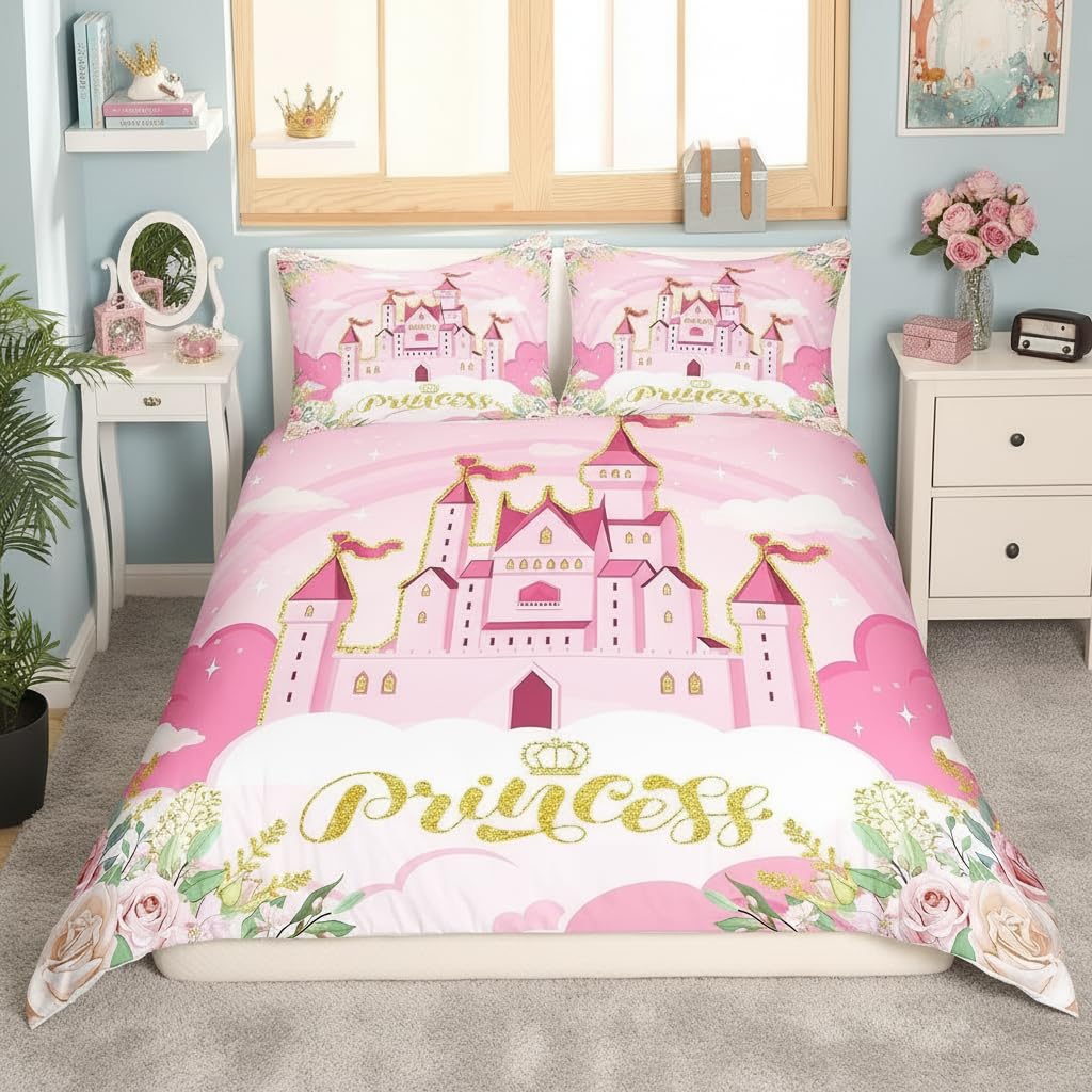 Housse de couette princesse et taies pour décorer la chambre magique d'une fille