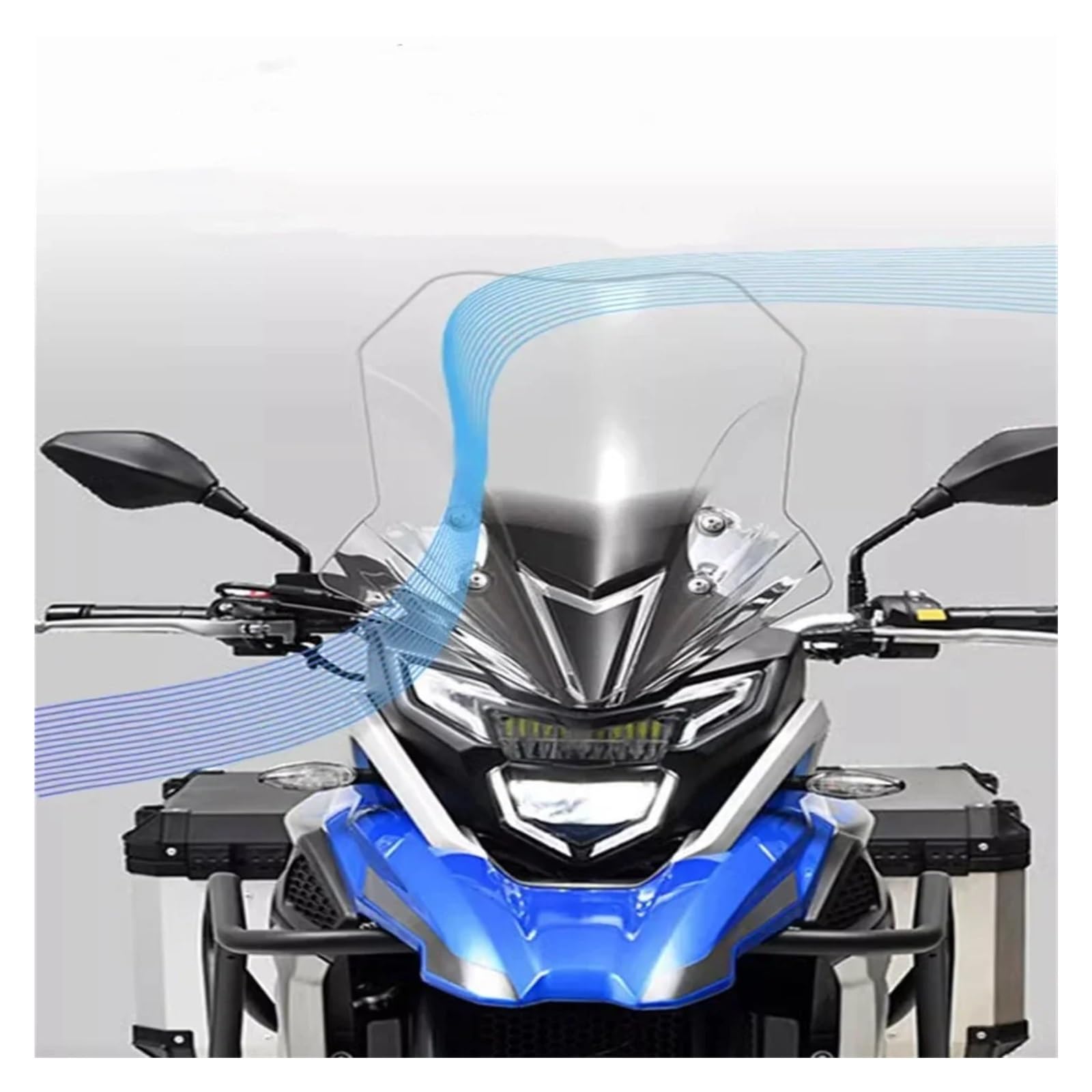Parabrisas De Moto para COLOVE para KOVE 500X 400X 525X para Parabrisas Delantero Elevado para Motocicleta Estilo GV Carenabris(50cm Smoke Grey)