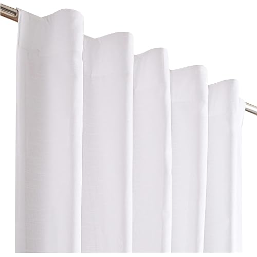 96 inch Curtains,White Cotton Curtains,White Curtains, Curtains & Drapes,Drapes,Farmhouse Curtains for Living room,Tab Top Curtains,Curtains Tab Top,Living room Curtains,White Curtains Long-50x96