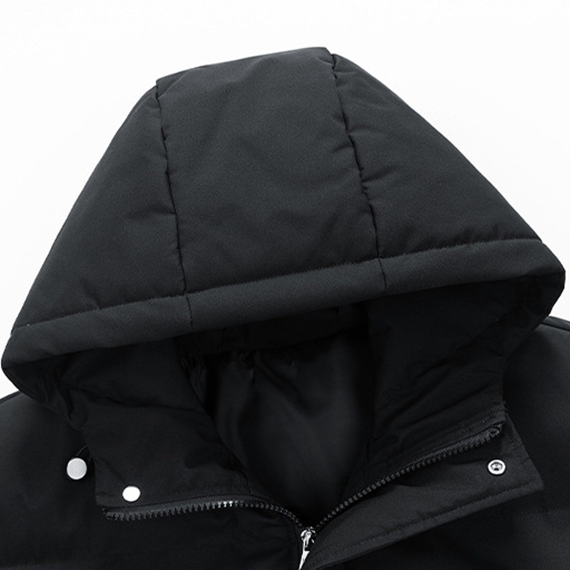 Chaqueta de plumón gruesa y cálida con capucha para hombre, con cremallera, abrigo con capucha para hombre, chaqueta acolchada de invierno para hombre
