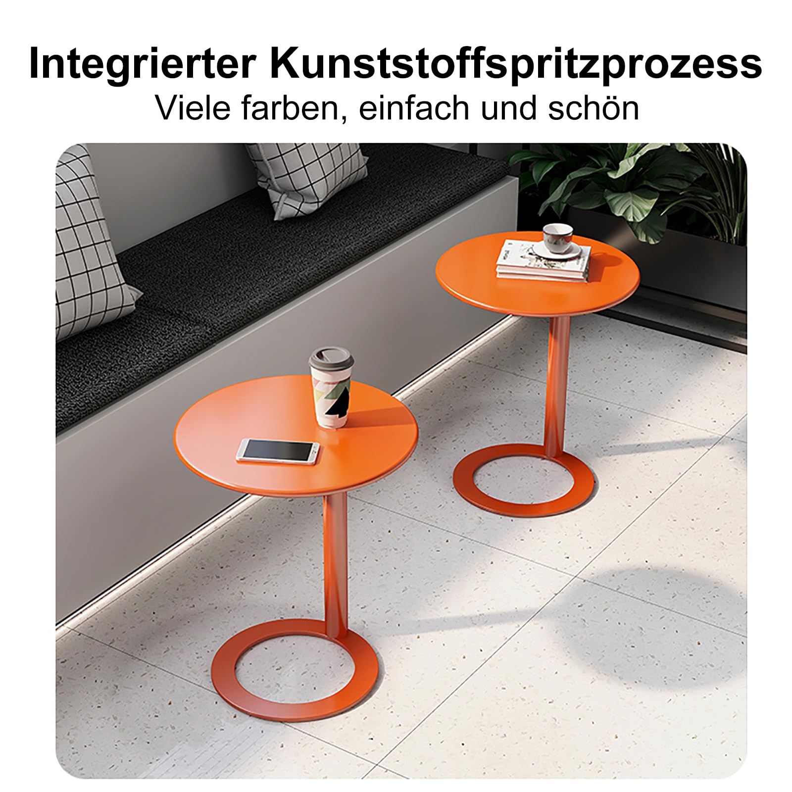 Decor Therapy Simplify Beistelltisch Rund – Schickes MDF-Möbel In Antik-Marineblau, 38x38x61 Cm, Für Stilvolle Räume