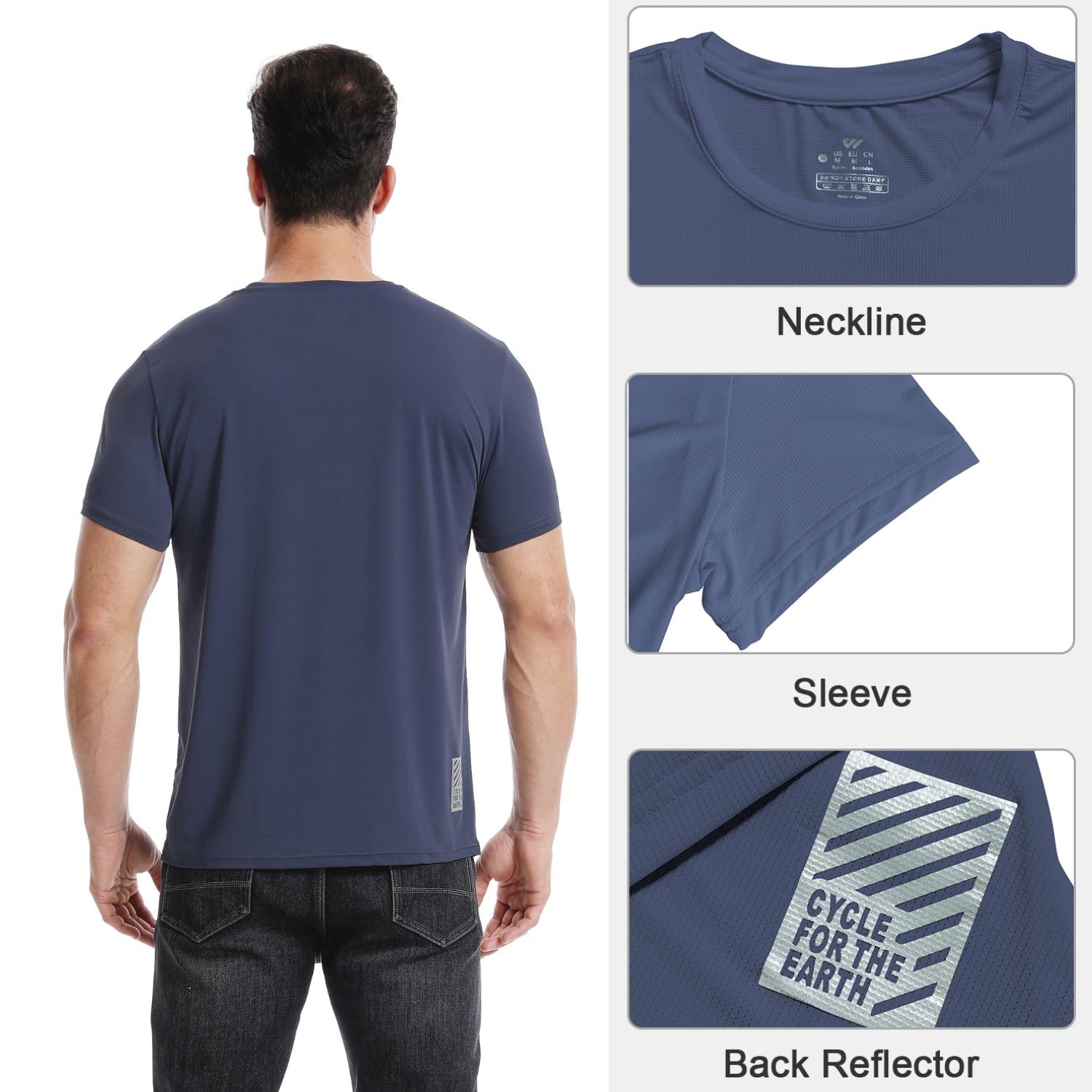 Wulibike Tee Shirt Sport Homme,Lot de 3 ou 5,Respirant Séchage Rapide et Léger,T-Shirt Running Gym Tops Homme