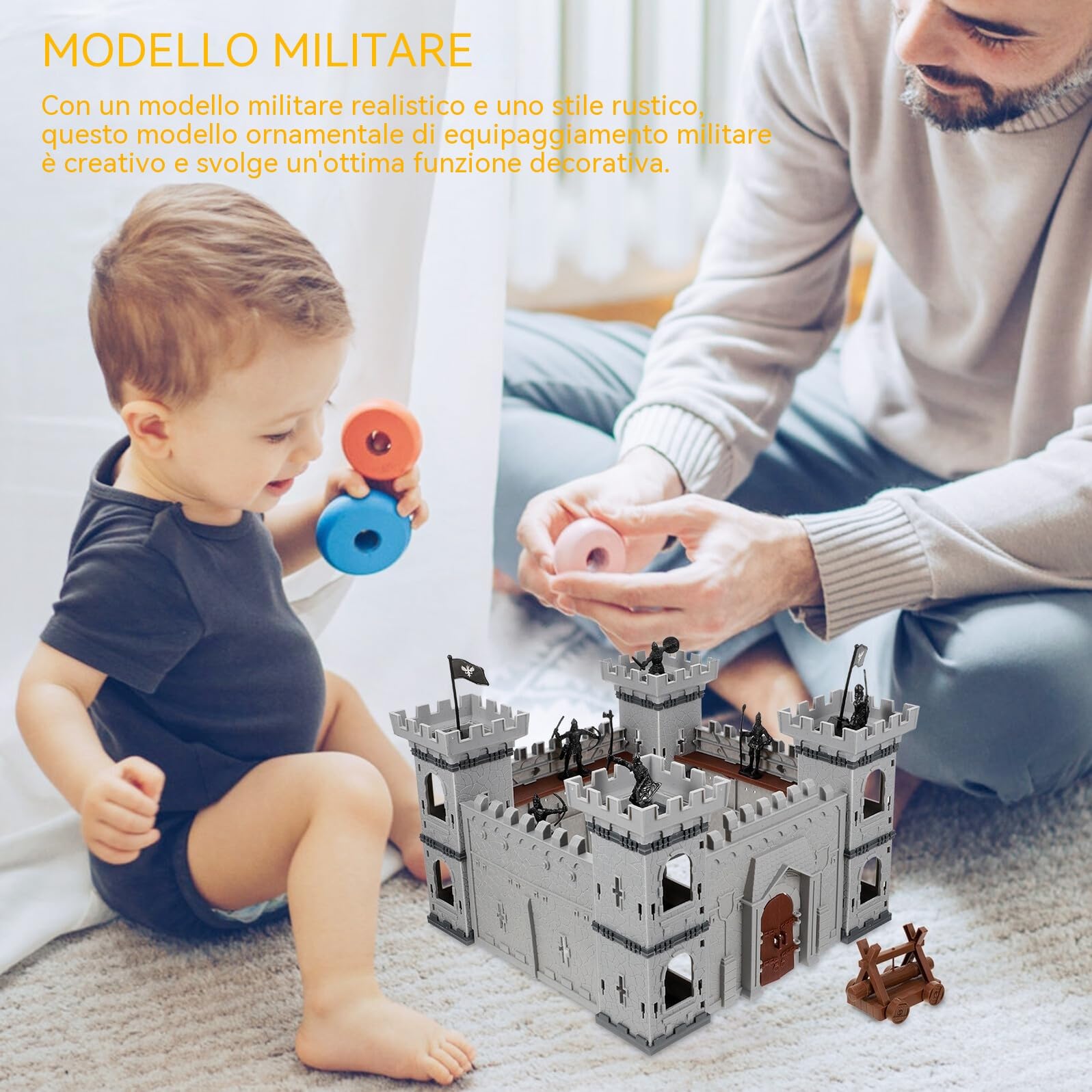 ORFOFE Militare di Catapulta Cavallo da Guerra in Plastica, Giocattolo Militari Realistico e Decorativo per Collezionismo e Gioco