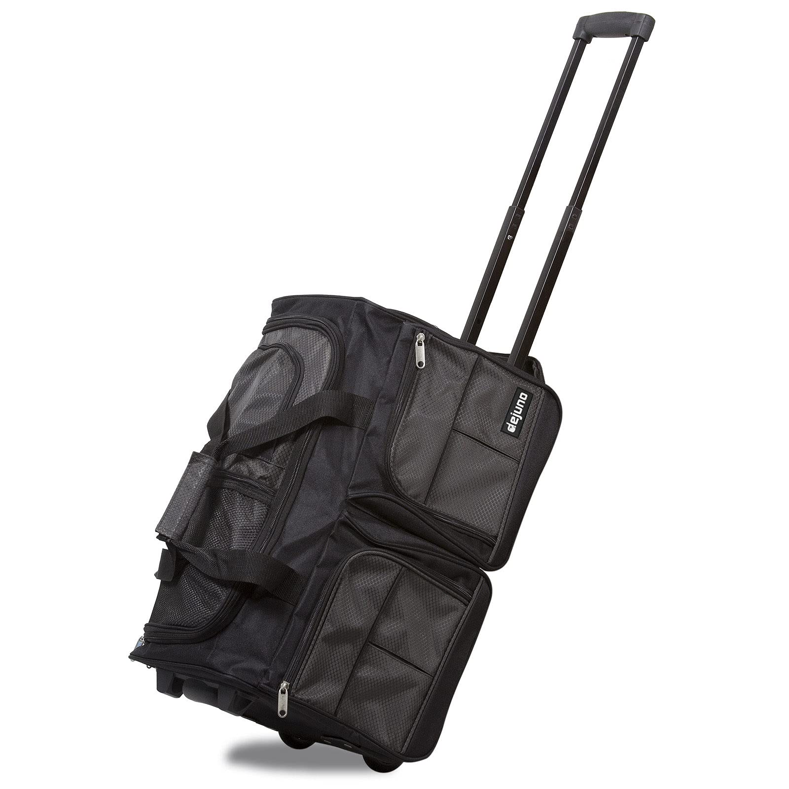 Dejuno 20 Inch Carry On Rolling Duffle Bag Charcoal One