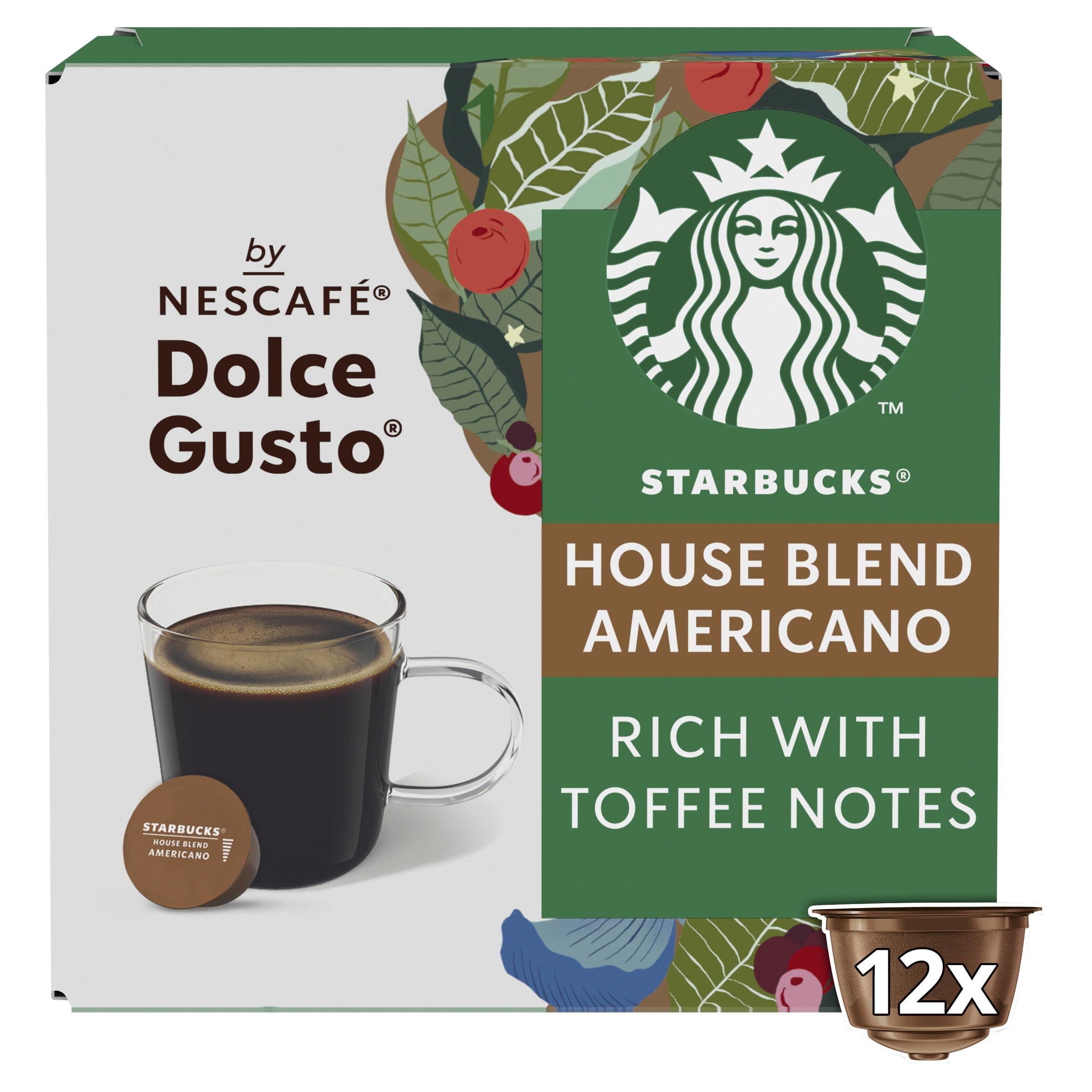 Starbucks Americano House Blend by Nescafe Dolce Gusto Coffee pods X12
