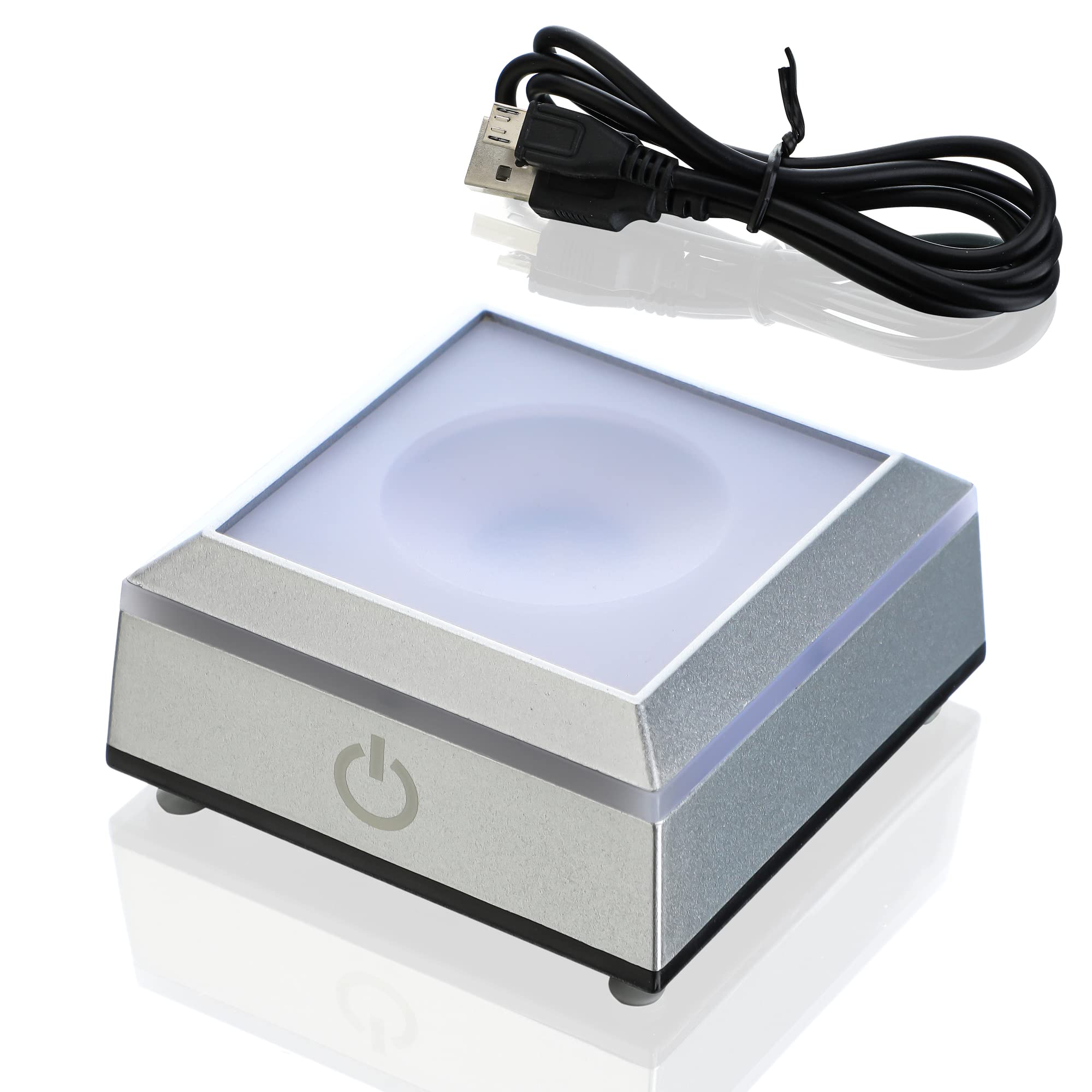 ZEERSHEE Multicolor LED Light Base for Crystal Art Square Light Base for Acrylic 3D Glass Resin Art Color Show Stand Colorful Lighted Square Display Stand Battery/USB Power