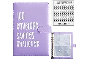 Savings Binder L 1000 Savings Challenge: Purple Savings Challenge Binder with Budget...