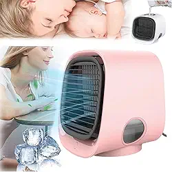 Refrigerador de ar Oribreeze, ar condicionado Oribreeze, novo ar condicionado de mesa atualizado, ar-condicionado portátil Oribreeze para viagens, carro, acampamento, quarto (rosa)