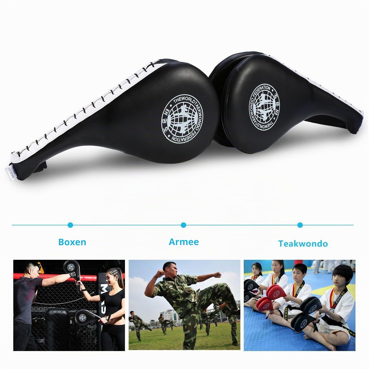 Target Pads, PU Taekwondo-Schlagpolster Doppelpolster Kickboxing Schlagpads Handpratzen Fußtechniken Trainerpratze für Karate, Kickboxen
