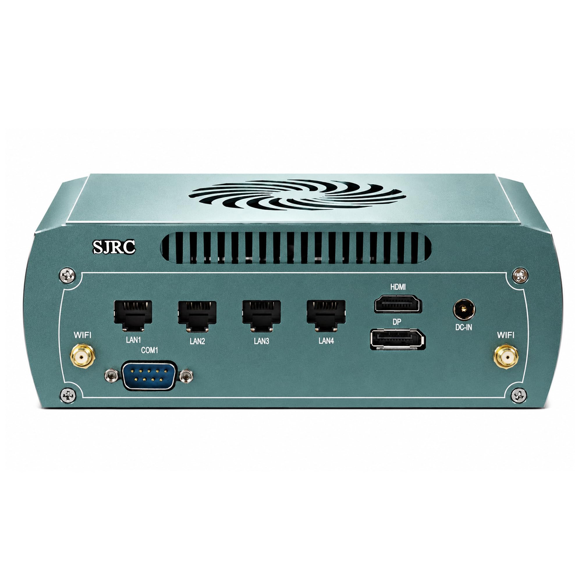 SJRC Firewall Mini PC Ryzen 5 8645HS Gaming(6C/12T), 4 x 2.5GbE i226-V, Industrial PC, 32GB DDR5 RAM 1TB NVMe SSD, Micro Desktop Office Computer, 6USB, RS232 COM, 2 Displays