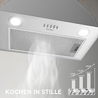 Hermitlux 52 cm beépíthető páraelszívó, 750 m³/h légáramlás, 60 dB, ezüst - TB02-52CM A 4