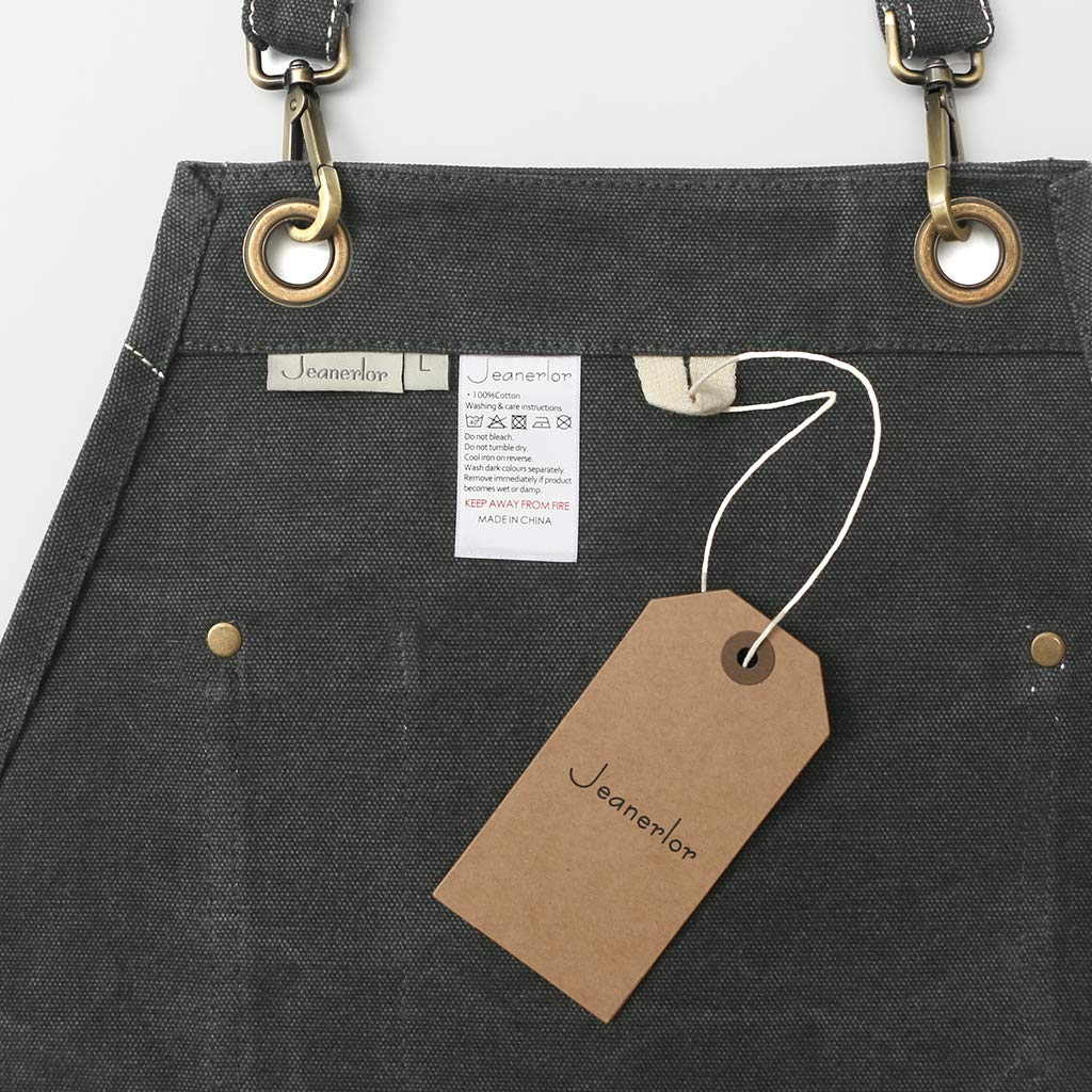 Jeanerlor - Wasserabweisende Arbeitsschürzen für Damen und Herren, Segeltuch, Werkzeugschürze mit Taschen, verstellbar von S bis XXXL
