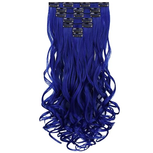 Miniatura 32 de Extensiones de cabello, con clip, cabello sintético, 22 pulgadas (55.88 cm), lacio, para mujeres y niñas, 18 pulgadas (45.72 cm), rizado, cobertura