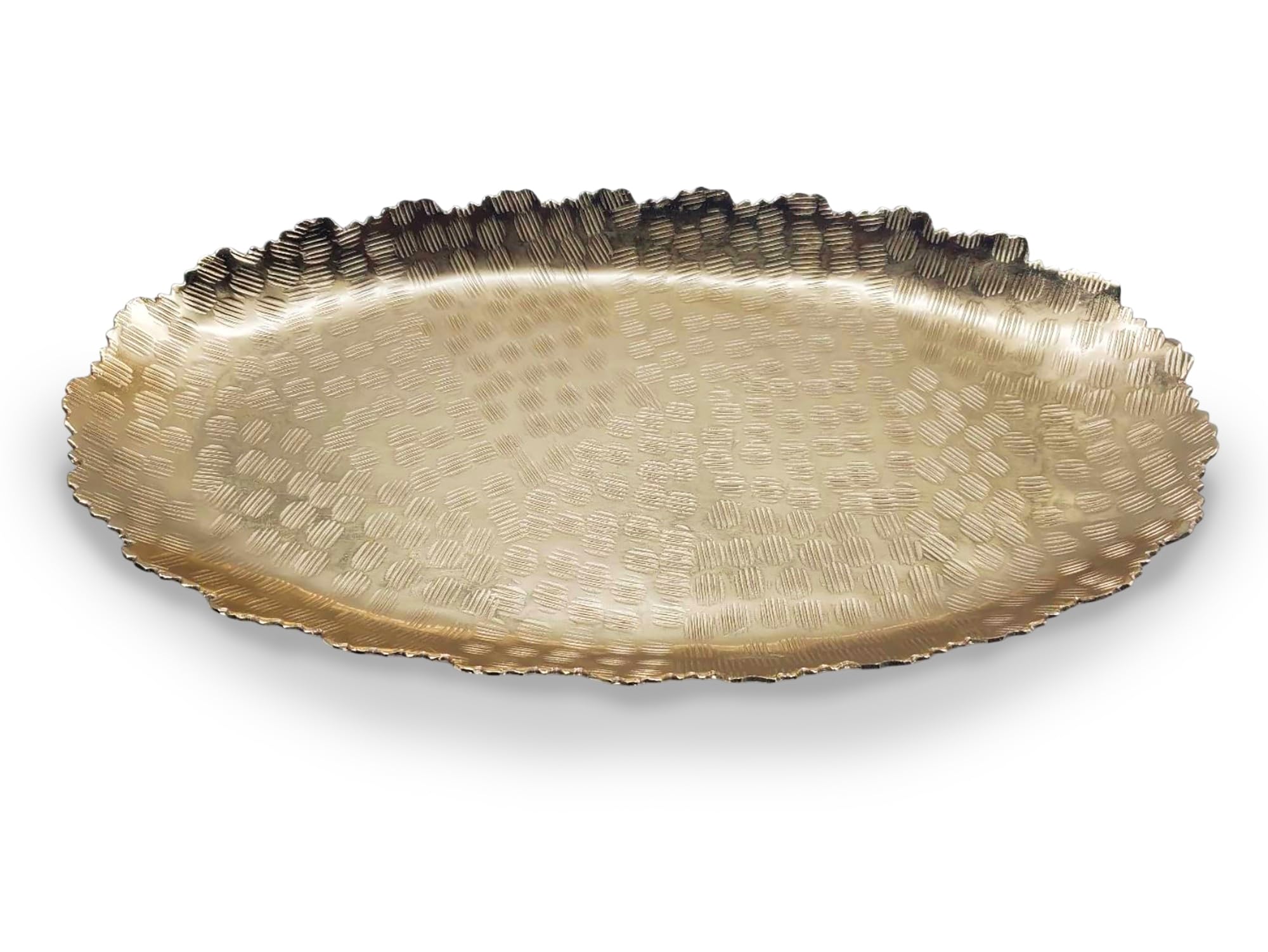 Amazon.com: Luene Hammered Brass Oval Tray with Rough Decorative