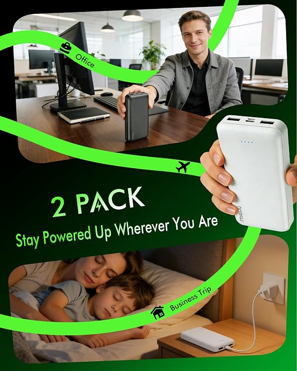 Miady 2-Pack Portable Charger PD 22.5W Power Bank 20000mAh Battery Pack by Miady - Used condition - Image 6