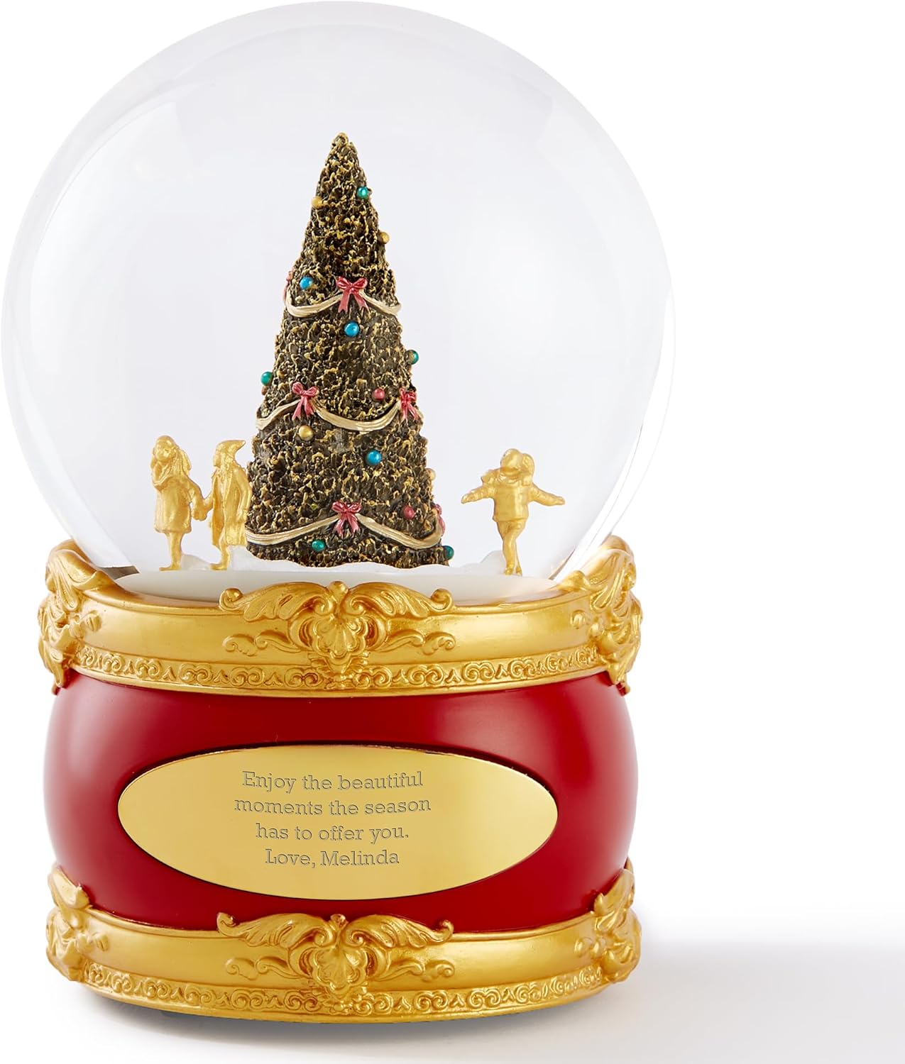 Things Remembered Engraved Ice Skating & Tree Multi-FunctioMusical Snow Globe (Free Customization), Plays O Christmas Tree