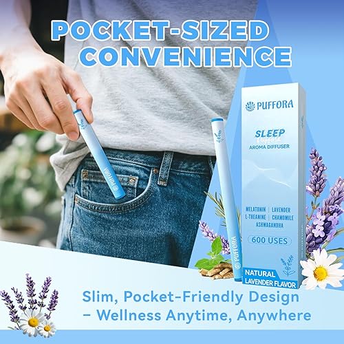 Miniatura 7 de Bolígrafo difusor de melatonina, extractos de lavanda, L-teanina y ashwagandha, favorece un sueño reparador y cómodo, alivio del estrés - 600 usos