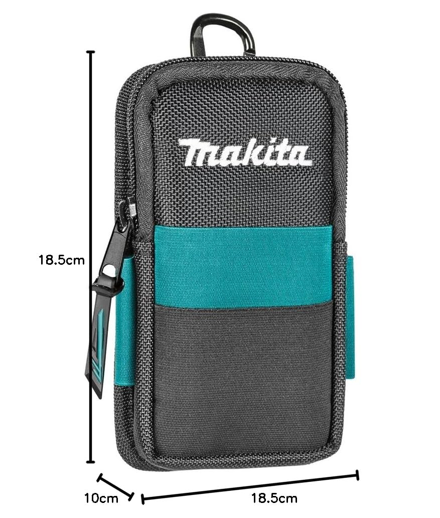 Makita E-15556 Smartphone Gürteltasche, passend für die gängigsten Smartphones, inklusive Karabiner und Kunststoffclip, Platz für Visiten- oder Bankkarten, Polyester, 100 x 40 x 185 mm (LxBxH)