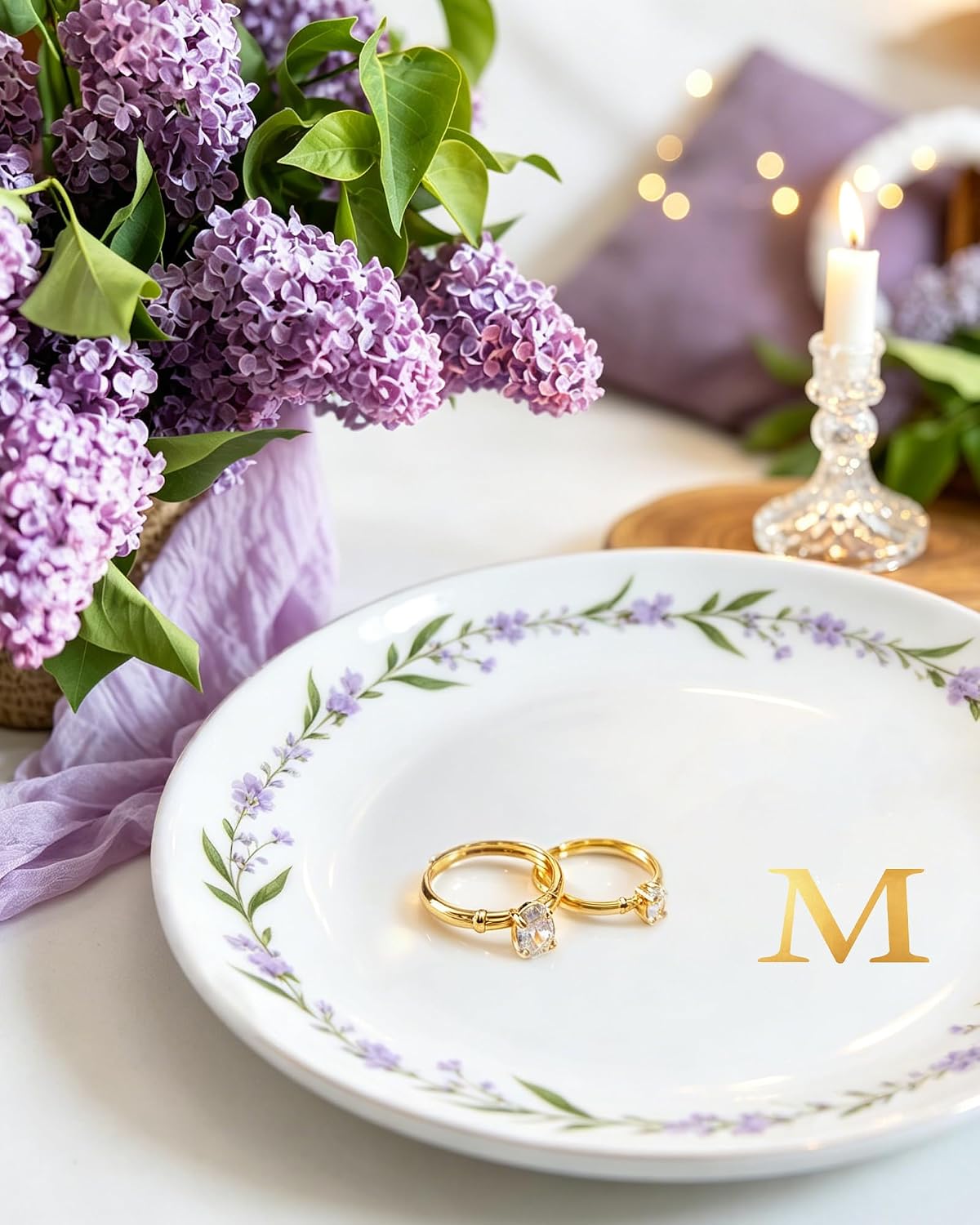 Ceramic Personalized Jewelry Dish Ring Holder Trinket Tray H image 2