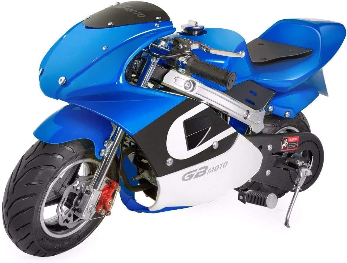 Front view of the XtremepowerUS 40cc Gas Pocket Bike handlebars.