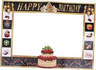 STOBAZA 1個 フォトペーパーフォトフレーム 誕生日 カメラ 黒のフォトフレーム スクラッチペーパー 飾り額縁 パーティー party 紙の写真の小道具 写真撮影用アクセサリー