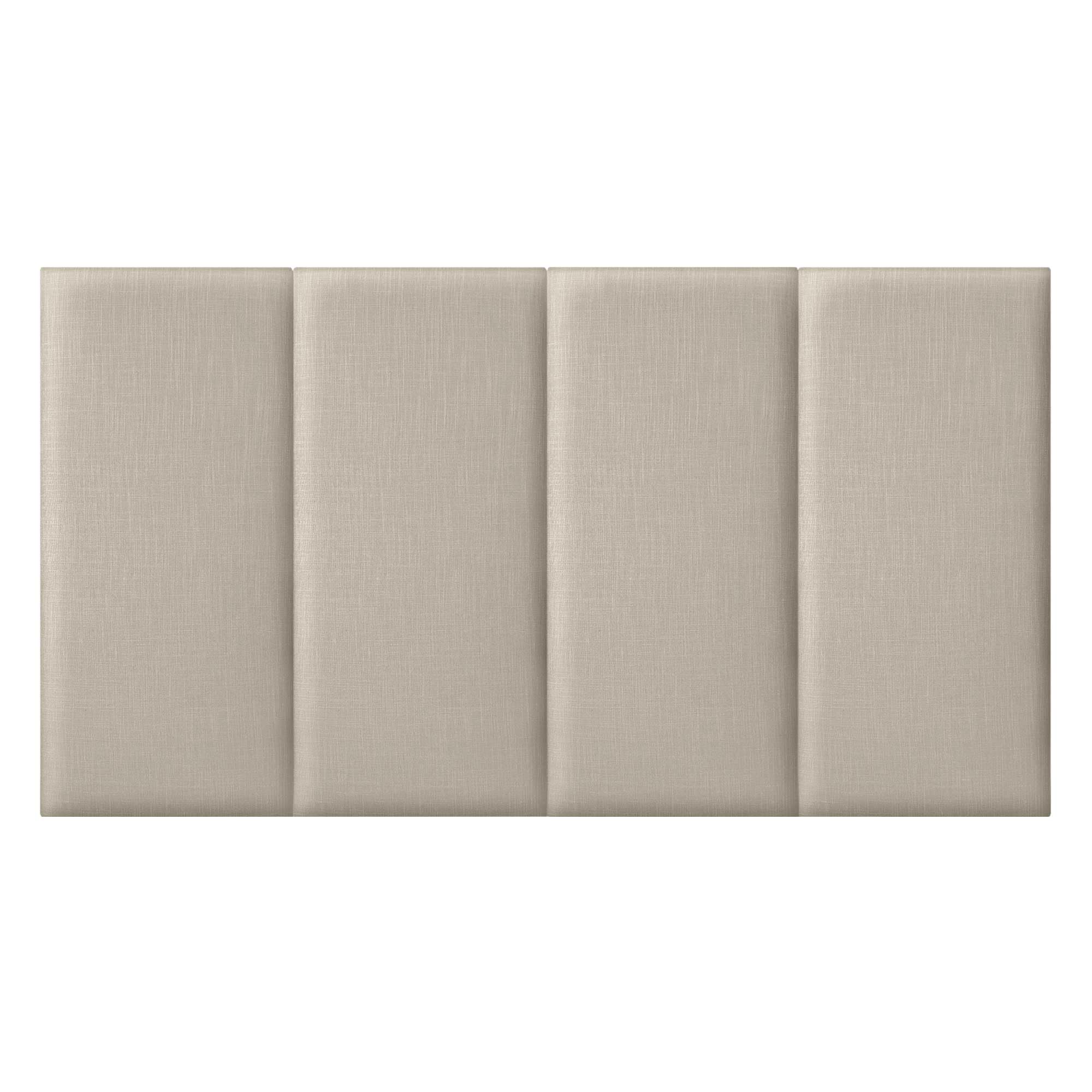 DHOME Testiera Imbottita in Lino Naturale Liscio Antimacchia Design Modulabile Verticale Autoadesivo Testata Letto Camera da Letto Imbottita (Beige, 180cm, Altezza 135cm, x4)