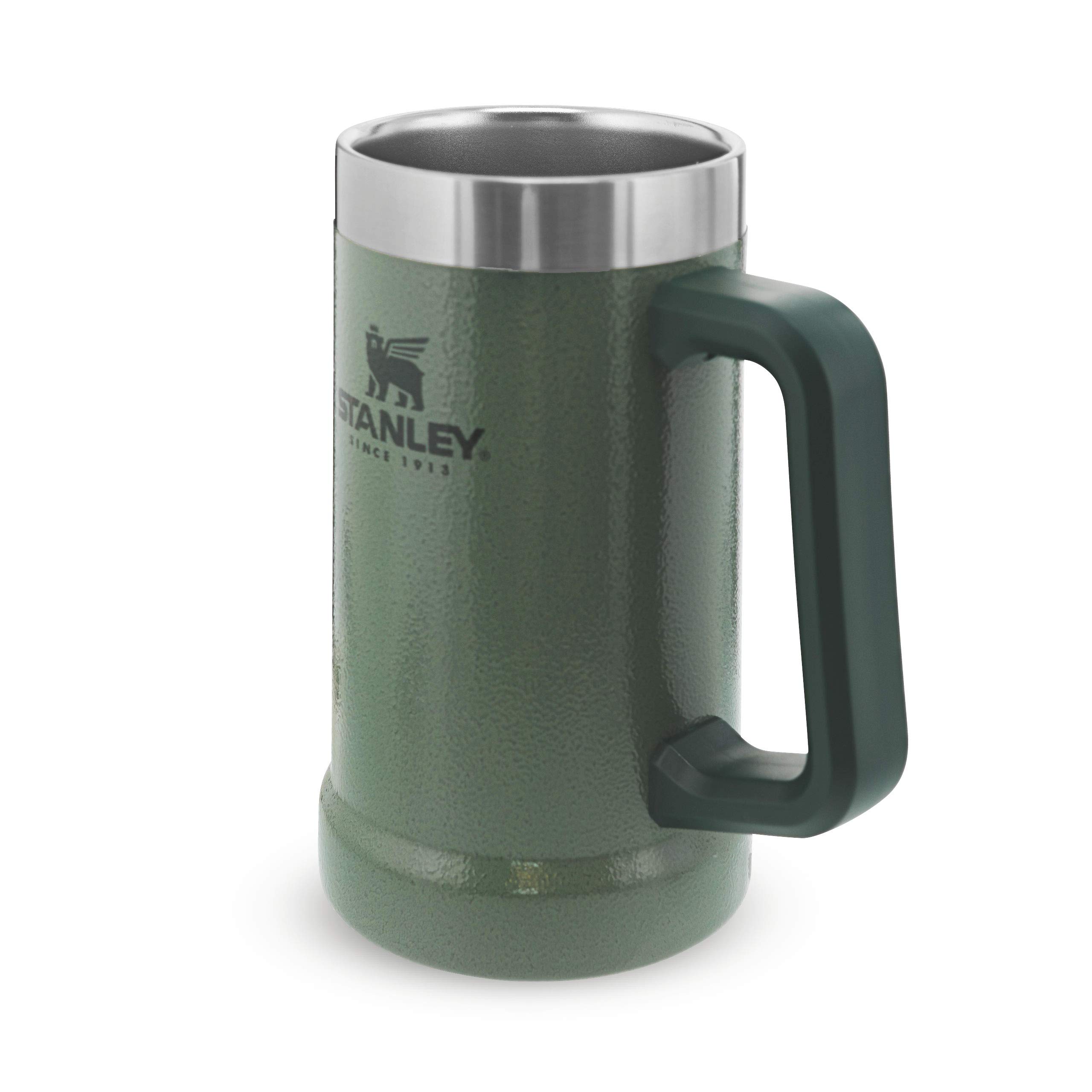 Stanley Adventure Vacuum Stein 709 ml / 24oz Hammertone Green – Beer Stein hält Bier 7 Stunden kalt & Adventure Stacking Beer Pint 473 ml / 16OZ Hammertone Green - Edelstahlbecher hält 4 Stunden kalt