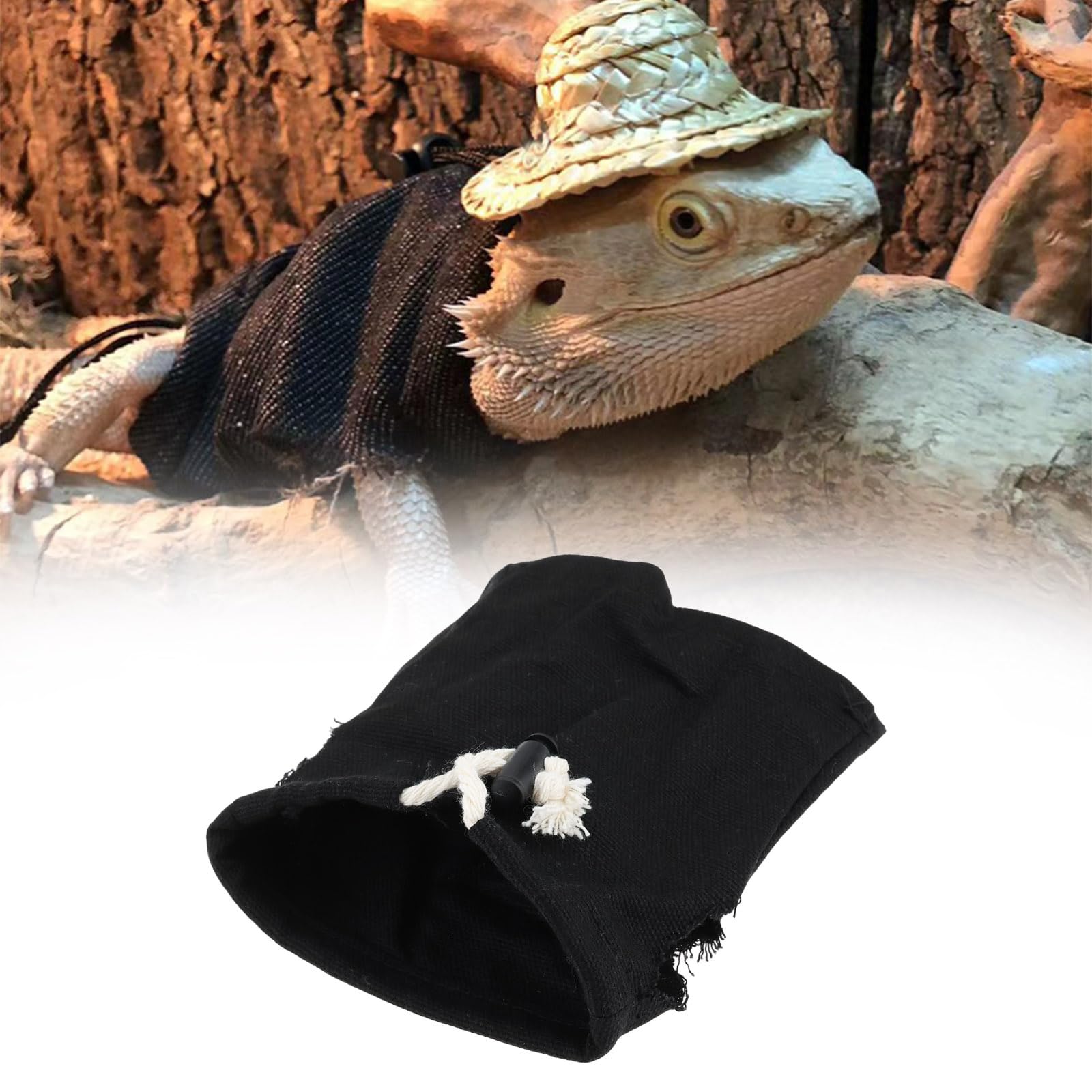Briny River 2pcs Bearded Dragon Lizard Clothes Sweater Jacket, Leopard and Black, Multicoloured - Image 3