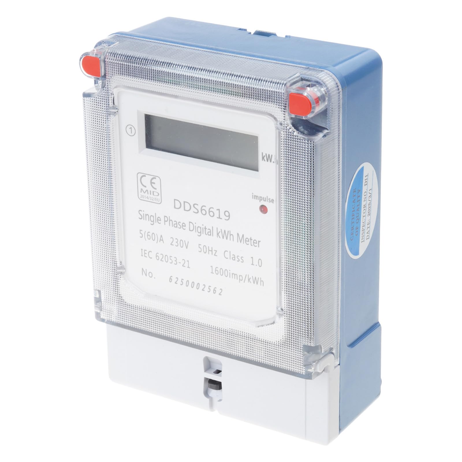 Wall Mount LCD Single Phase Digital KWh Meter Electric Meter for Home Use for Energy Usage Saving Space Accurate Power Consumption Measurement