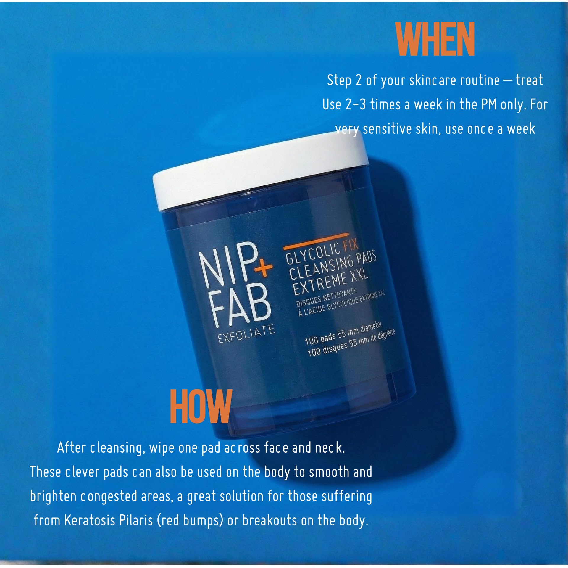 Nip + Fab Glycolic Fix Night Pads Extreme | Złuszczające Płatki do Twarzy | Kwas Glikolowy | Peeling do Twarzy | Kwas AHA | 100 Sztuk