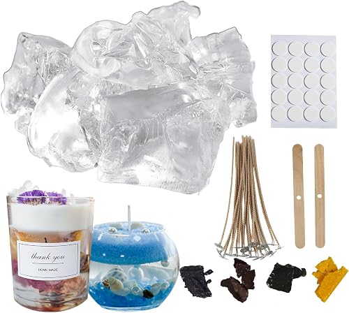 CoolCrafts 900g Gel de Cire Transparent avec Mèche Gel Bo…