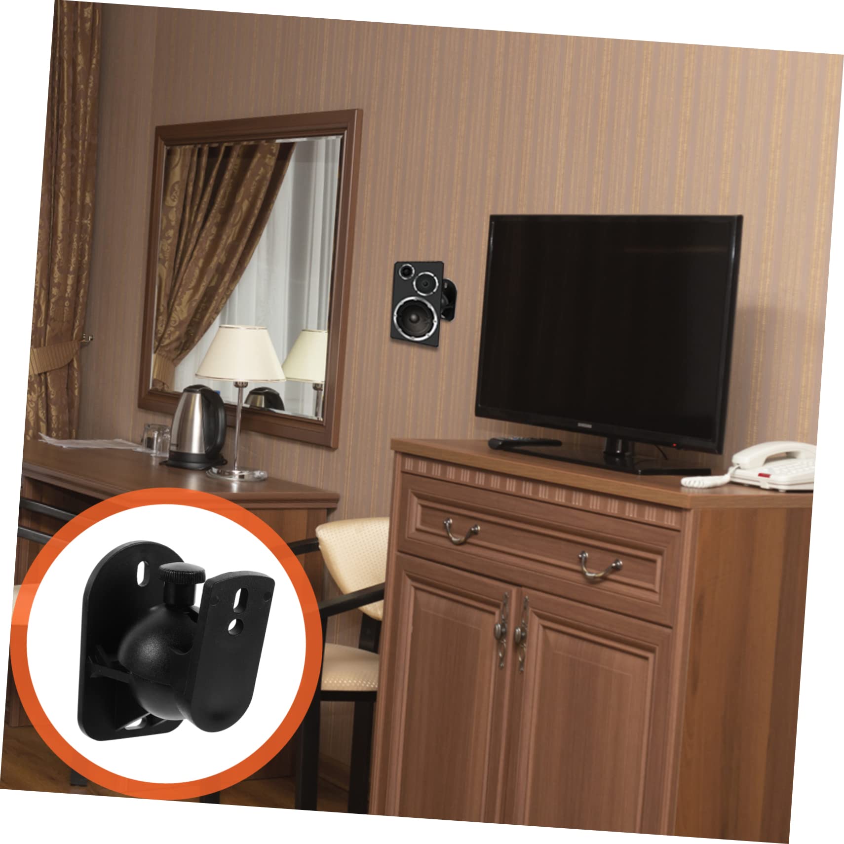 Support Mural pour Enceinte 6 Pièces en Abs Angle Réglable 20° et Construction Robuste pour Installation Audio Surround à Domicile