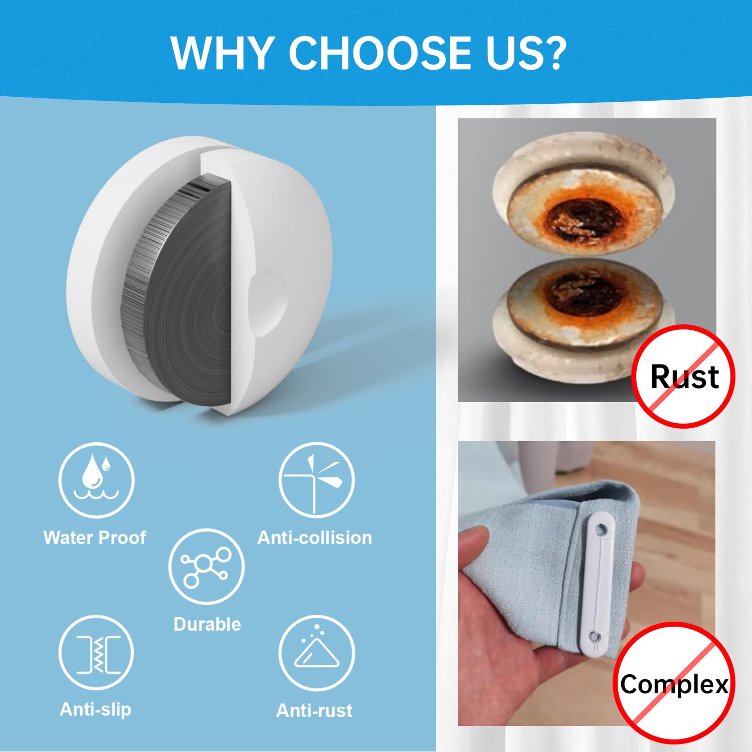 Shower Curtain Weights - Rustproof & Waterproof -4