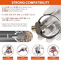 Vista 2 de 52817 T-231 - Herramienta de limpieza de drenaje de acoplamiento de cable C resistente de 2-1/2 pulgadas, se adapta a cables seccionales C-4 C-6 C-7