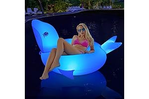 Giant Dolphin Pool Floats with Solar Lights - Inflatable Dolphin Pool Floaties...