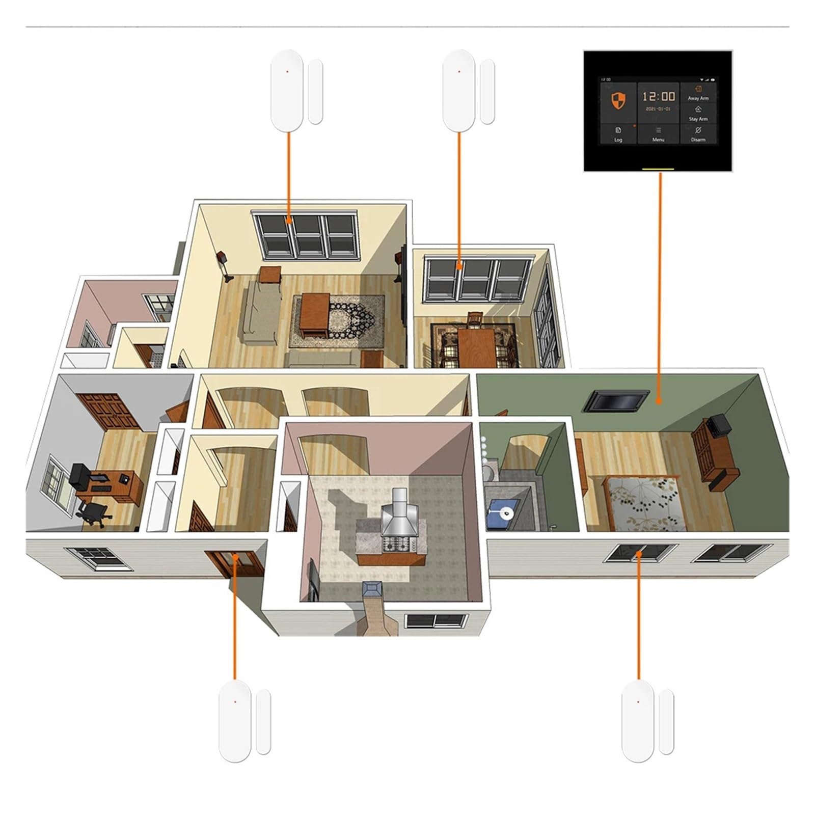 Alarmas De Puerta, Sis-tema de alarma for el hogar Tuya, Sensor automático, detectores inalámbricos inteligentes de puertas y ventanas, código de apertura/cierre de puertas Para La Seguridad Del Hogar