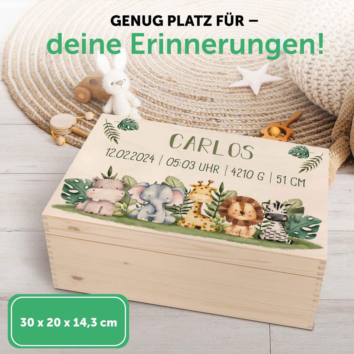 Zaino per bambini - Animali della savana - Personalizzabile con il nome - Zaino stampato - Regalo per l'inizio della scuola - Compleanno - Scuola - Asilo - Italia