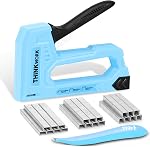 THINKWORK Light Duty Staple Gun - Upholstery Staple Gun for Wood with 1600pcs JT21 Staples 1/4", 5/16", 3/8" and Staple Remover, Fabric Stapler for Crafts, Home Use, Wall, DIY, Lights Decora, Grey