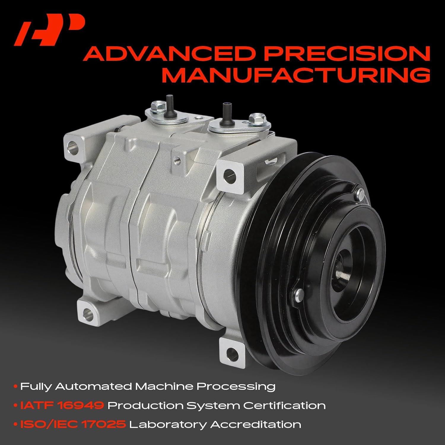 A-Premium Air Conditioner AC Compressor with Clutch Compatible with Hino 145/165/185 2005-2010, 258ALP/268A 2008-2010, 258LP 2006-2010, 308 2005-2008, 338 2018, 338CT/358
