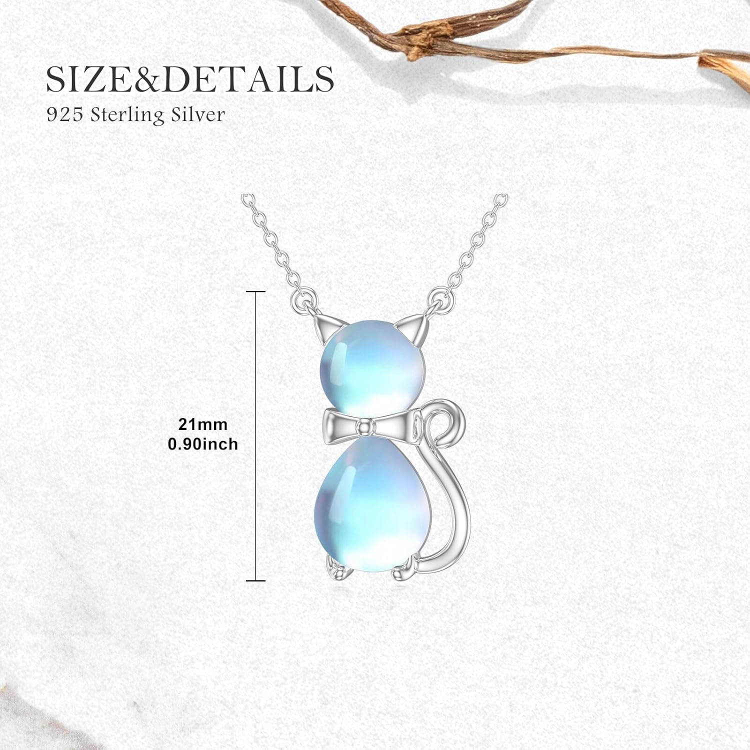 Moonstone Cat Necklace for Women 925 Sterling Silver Animal Cat Pendant Ladies Jewelry Gifts - Image 4
