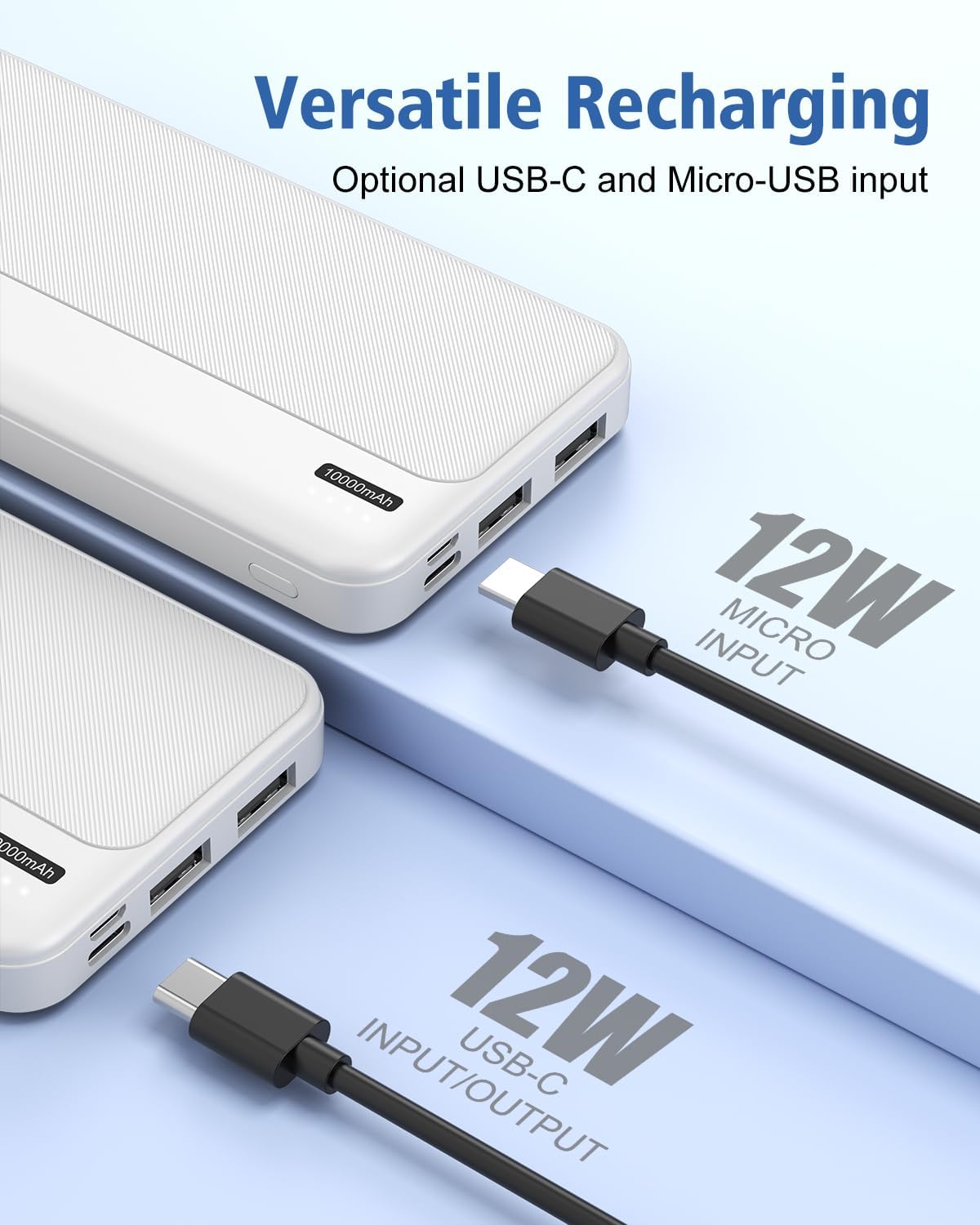 5V 2A Battery Pack Power Bank for Heated Vest, Heated Jackets, Heated Pants, 10000mAh Pocket Size Portable Charger for Heated Clothing, USB Heated Blankets, Heated Coats. (White) - Image 8