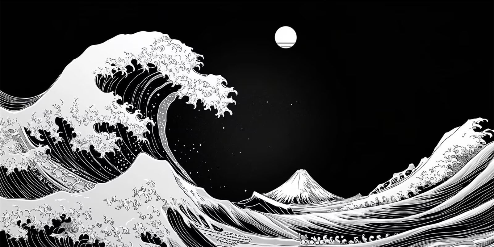 Waves Malowanie po numerach, księżyc do malowania według numerów dla dzieci początkujących, łatwe malowanie według numerów dla dzieci 6-12 kolorowych zestawów artystycznych na płótnie, hobby dla